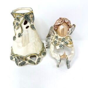 Blue Sky Heather Goldminc 2000 NATURE'S ANGEL 13" Hurricane Candle Lamp - Broken